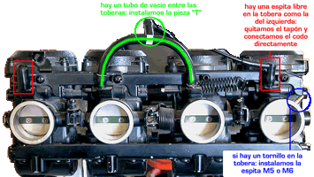 foto: Carburador conexiones
